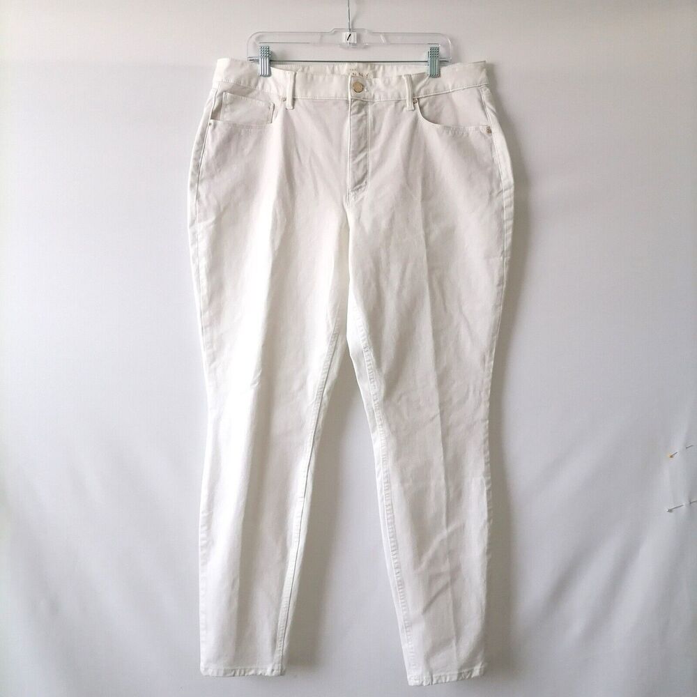 Unbranded Womens White High Rise Five Pocket Design The Skinny Jeans Size 16L